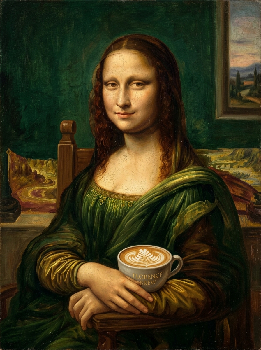 Mona Lisa Coffee Art